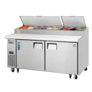Everest - EPPR2. Commercial 71 9 Pan Pizza Prep Table Refrigerator
