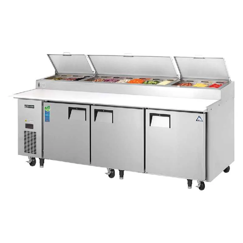 Everest - EPPR3. Commercial 93 12 Pan Pizza Prep Table Refrigerator