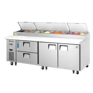 Everest - EPPR3-D2. Commercial 93 12 Pan Pizza Prep Table with 2 Drawers