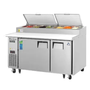 Everest - EPPSR2. Commercial 59 7 Pan Pizza Prep Table Refrigerator