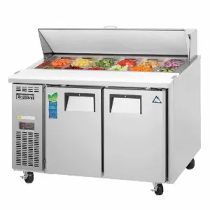 Everest - EPR2. Commercial 47 12 Pan Salad Sandwich Food Prep Table Refrigerator Two Section