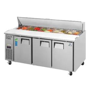 Everest - EPR3. Commercial 71 18 Pan Salad Sandwich Food Prep Table Refrigerator 3 Section