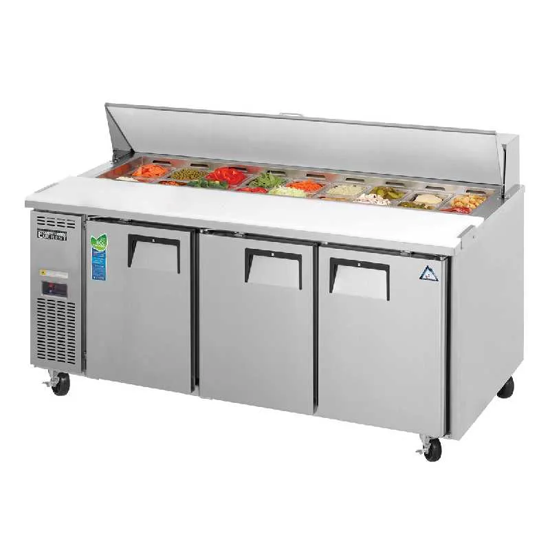 Everest - EPR3. Commercial 71 18 Pan Salad Sandwich Food Prep Table Refrigerator 3 Section
