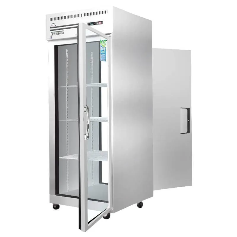 Everest - ESPT-1G-1S. Commercial 29 Reach-In 1 Glass 1 Solid Door Pass Thru Refrigerator 23 cu.ft.