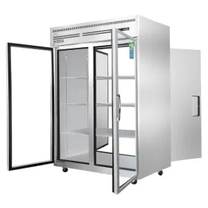 Everest - ESPT-2G-2S. Commercial 49 Two Glass 2 Solid Door Pass Thru Reach-In Refrigerator