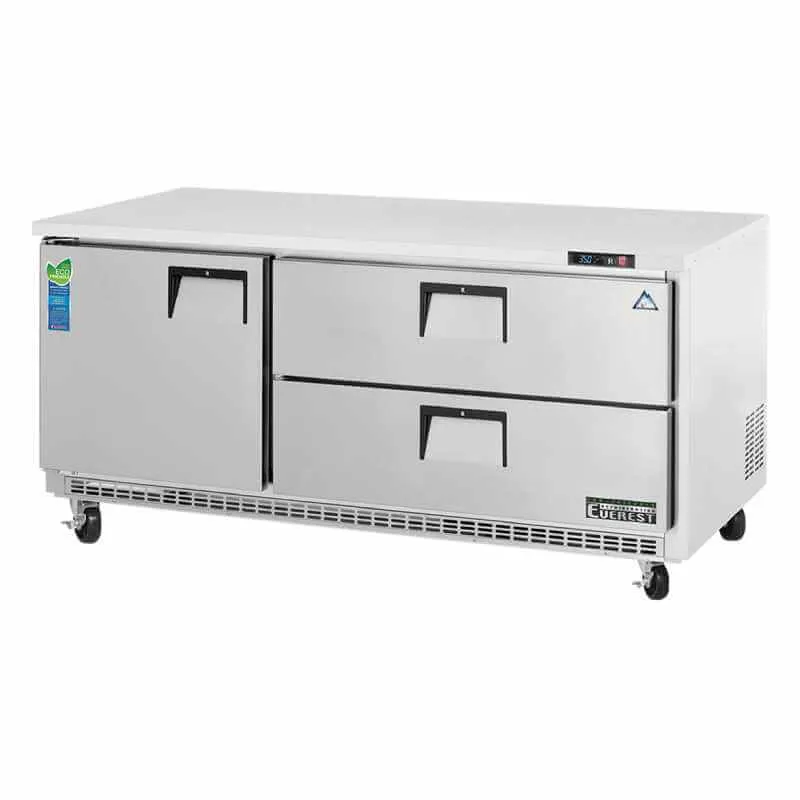 Everest - ETBR3-D2. Commercial 71 2 Drawer Undercounter Refrigerator