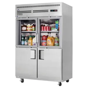 Everest's - EGSH4. 49 Two Glass 2 Solid Door Reach-in Refrigerator 53 cu.ft.