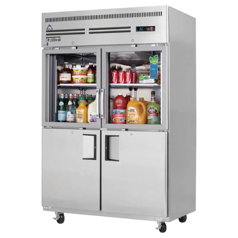 Everest's - EGSH4. 49 Two Glass 2 Solid Door Reach-in Refrigerator 53 cu.ft.
