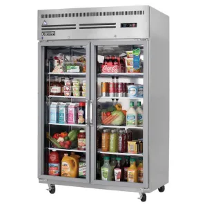 Everest's - ESGR2. Commercial 49 Two Glass Door Reach-In Refrigerator 53 cu. ft.