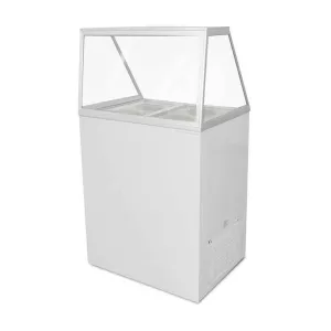 Excellence Industries - EDC-4HC. 24 Commercial Glass Door Ice Cream Dipping Cabinet Freezer 4) 3 Gallon Tubs 5 cu.ft.