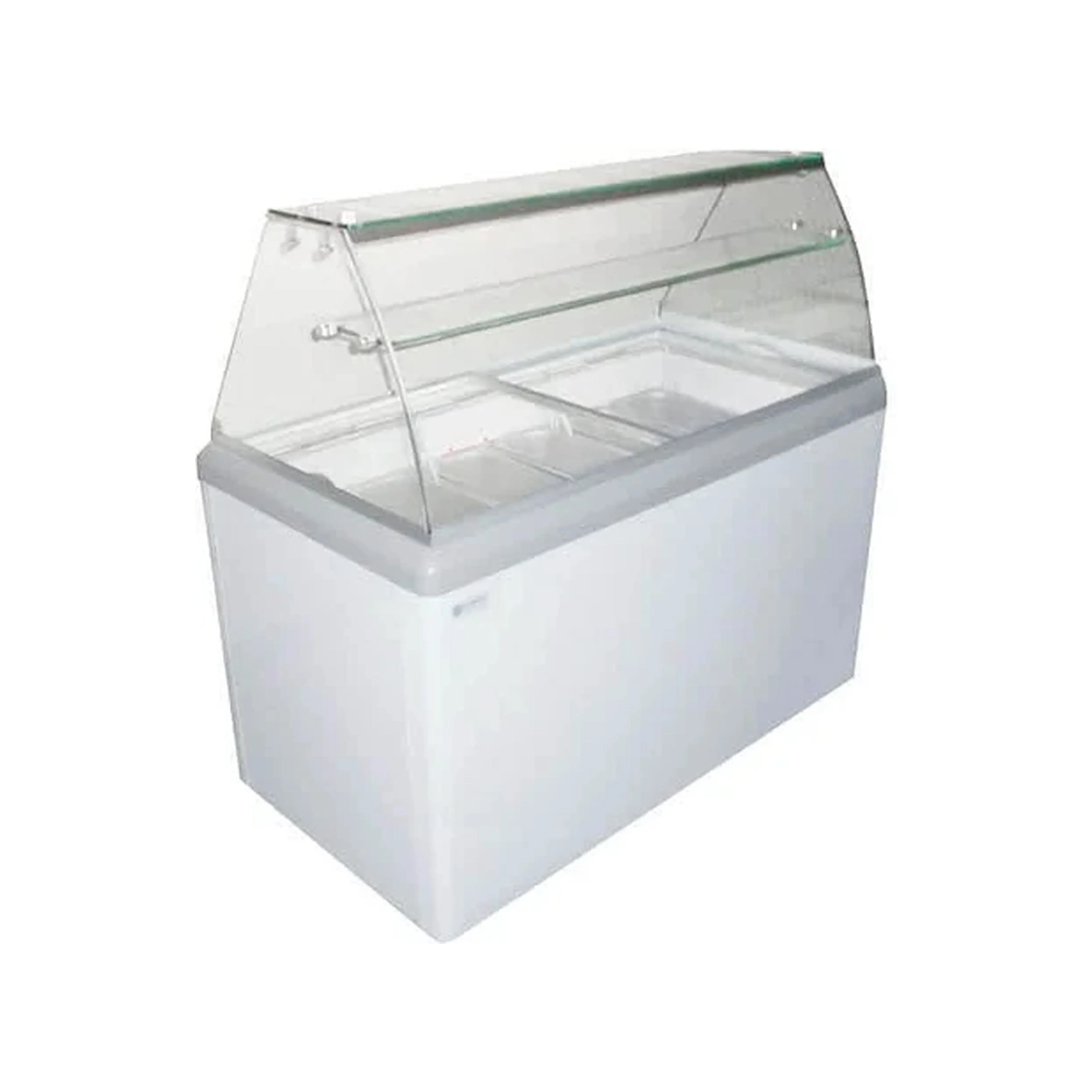 Excellence Industries - HBG-7HC. 43 Commercial Glass Door Ice Cream Dipping Cabinet Freezer (7) 5 Liter Pans 6.4 cu.ft.
