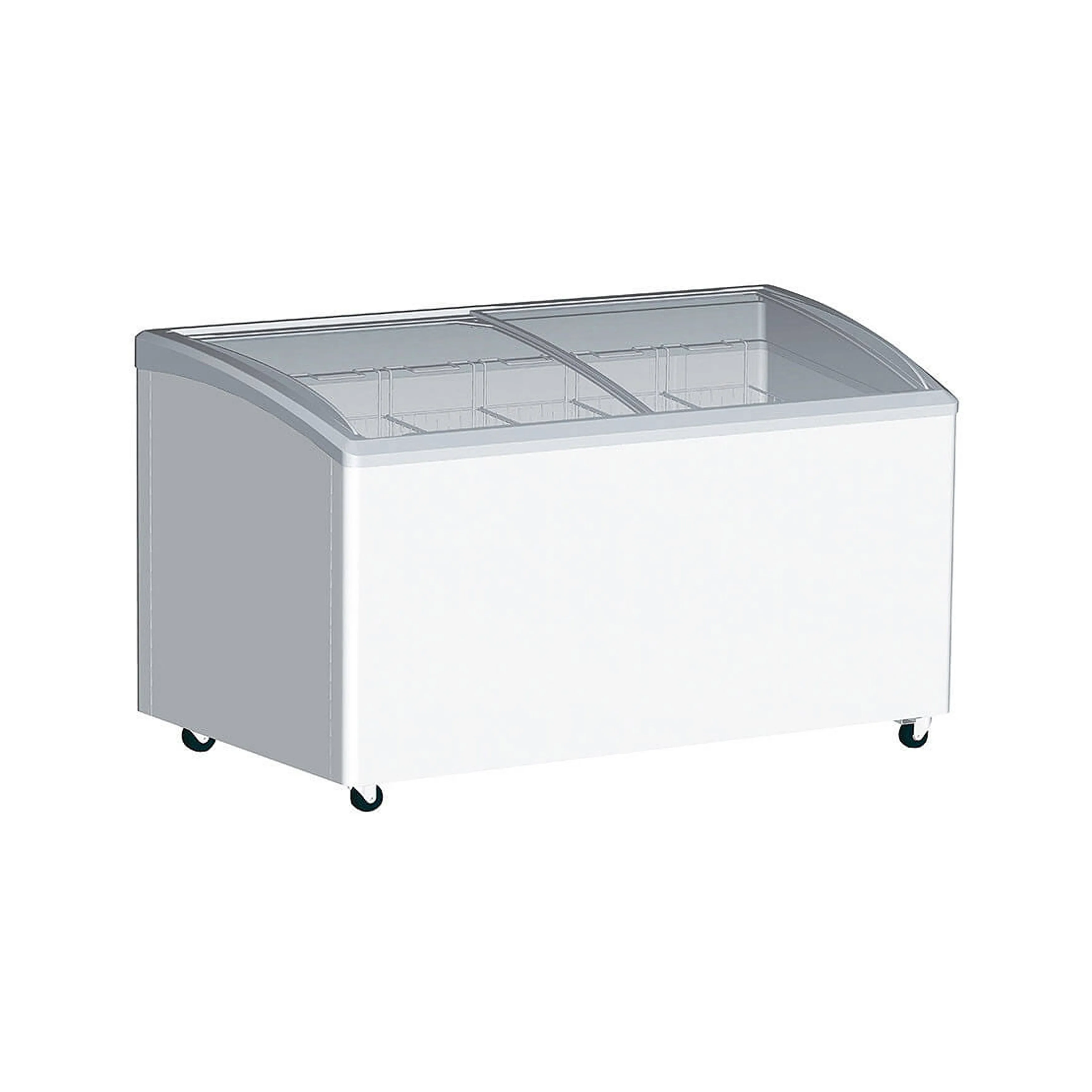 Excellence Industries - VB-6HC. 59' Commercial Chest Freezer 2 Curve Glass Door 16.3 cu. ft.
