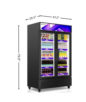 GDR47(H) TWO SECTION Glass Door Merchandiser Refrigerator