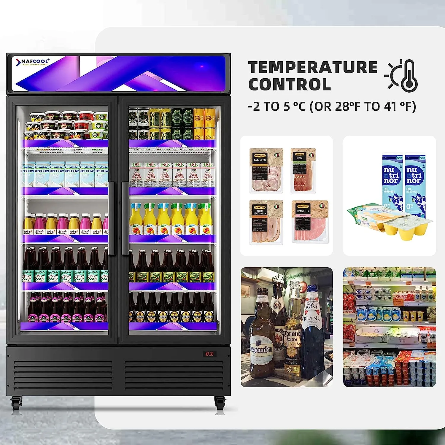 GDR47(H) TWO SECTION Glass Door Merchandiser Refrigerator