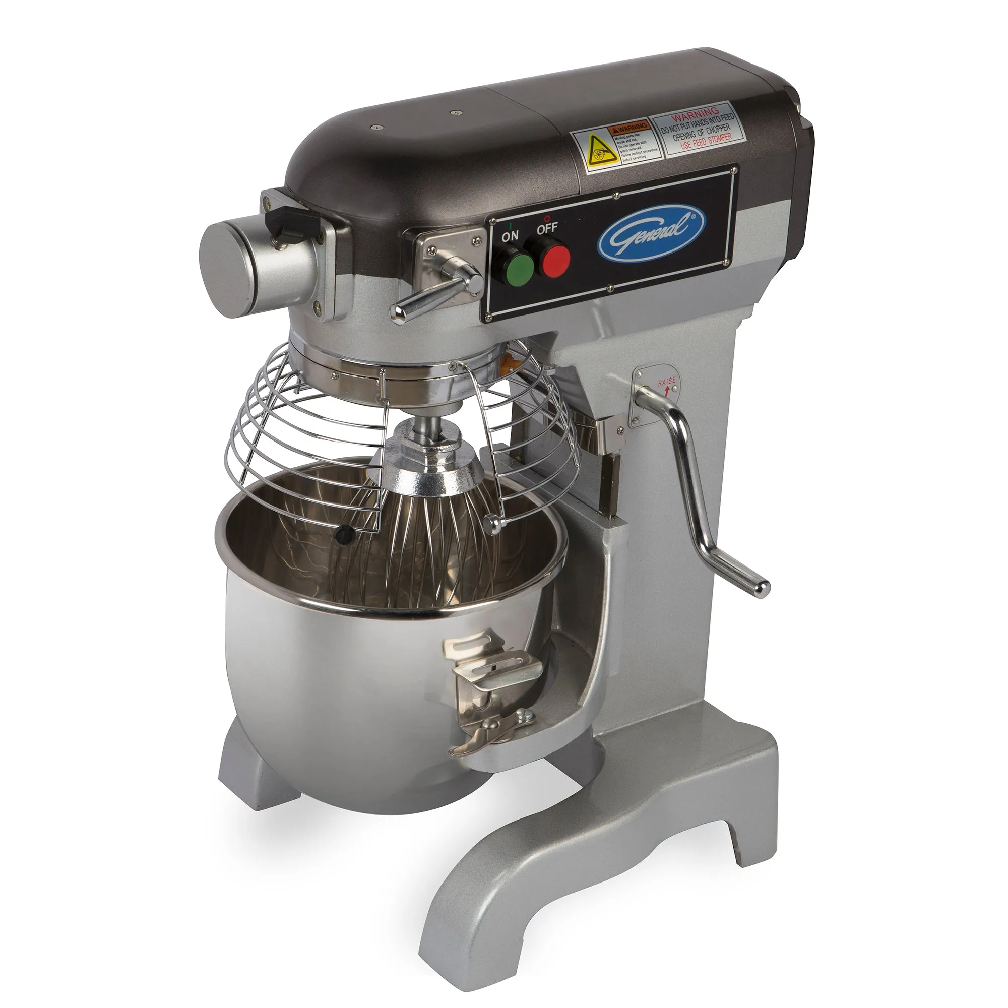 General - GEM110. General Foodservice Planetary Stand Mixer. 10 Quart. Three (3) Speed. in Stainless Steel
