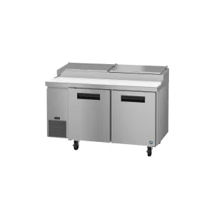 Hoshizaki - PR60B. Commercial 60 Two Section Pizza Prep Table. Stainless Doors 16.63cu.ft.