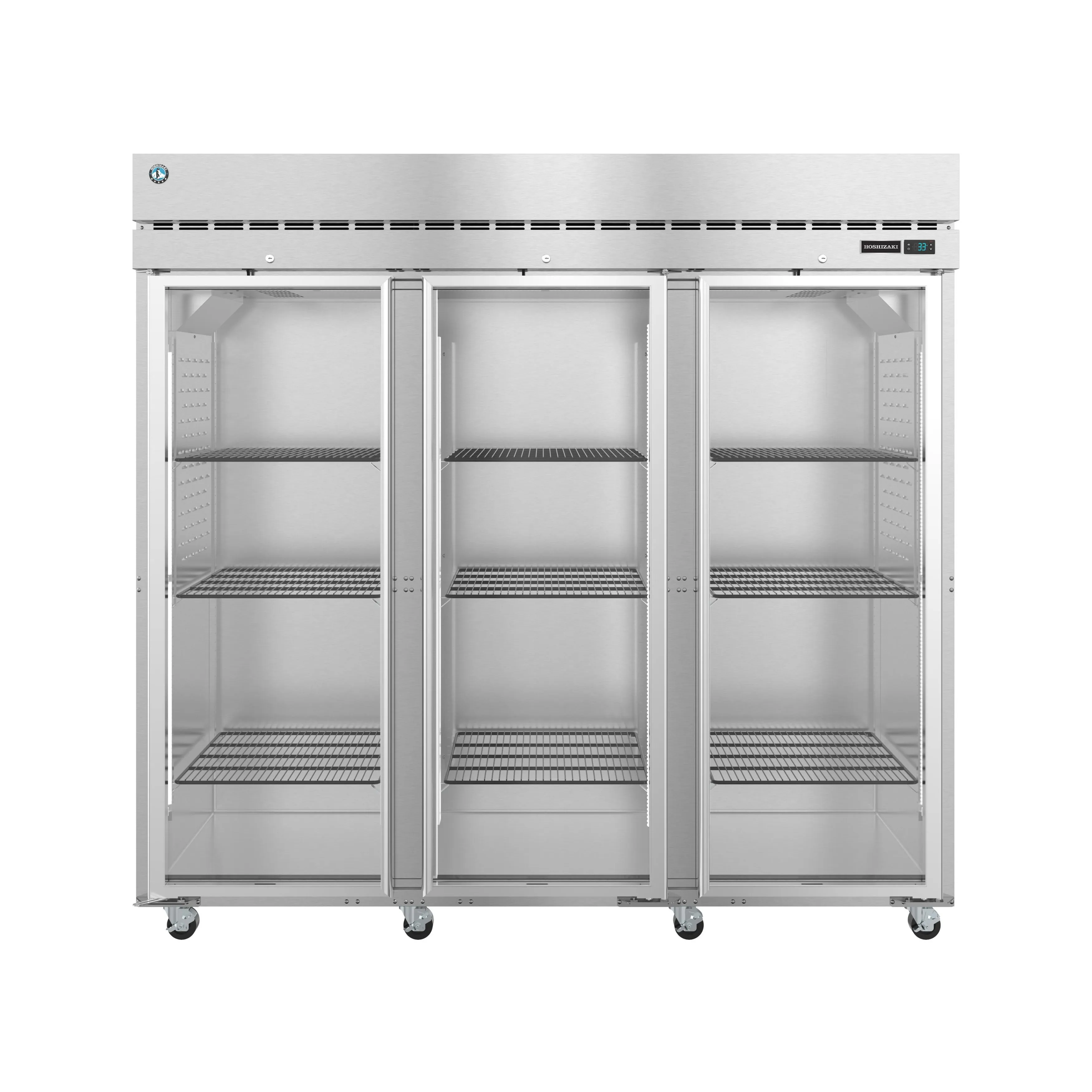 Hoshizaki - R3A-FG. Commercial 82.5 Glass Door Reach-In Refrigerator Three Section 79.03cu.ft.
