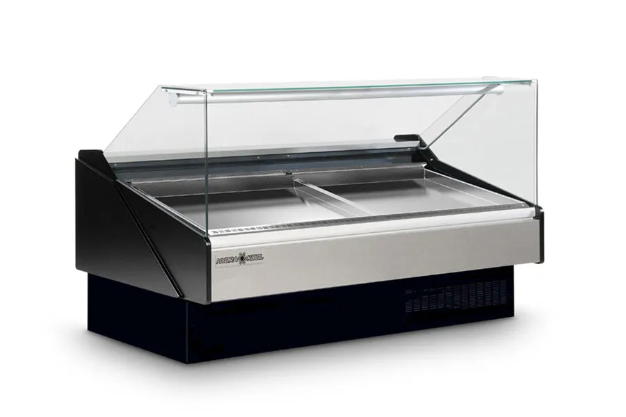 Hydra Kool - KFM-SF-100-S. 100 Flat Glass Seafood Case Self Contained