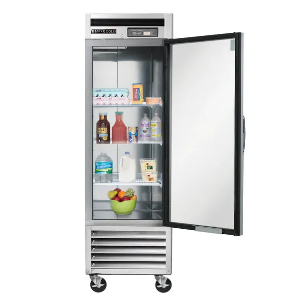 Maxx Cold - MCR-23FDHC Single Door Reach-In Refrigerator. Bottom Mount. 23 cu. ft.. Energy Star. Stainless Steel
