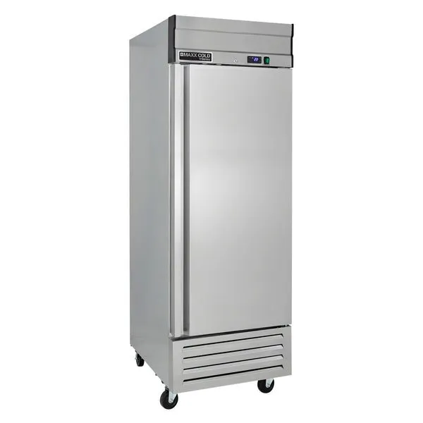 Maxx Cold - MVR-23FDHC V-Series 1 Door Reach-In Refrigerator. Bottom Mount. in Stainless Steel