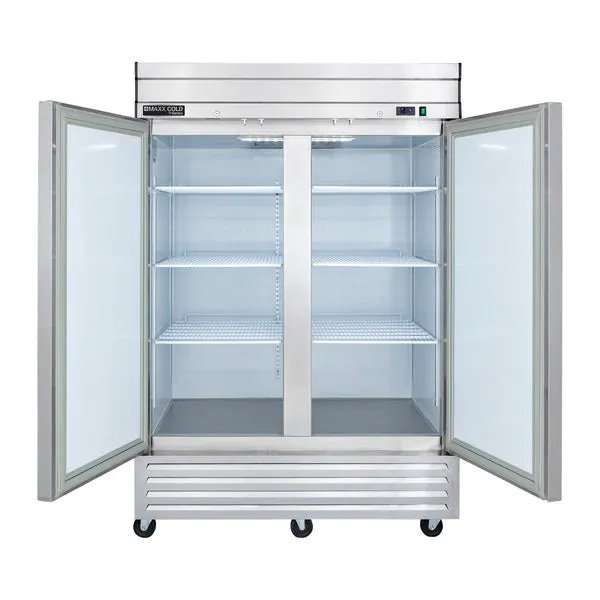 Maxx Cold - MVR-49FDHC V-Series 2 Door Reach-In Refrigerator. Bottom Mount. in Stainless Steel