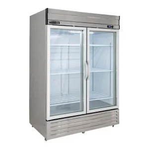 Maxx Cold - MVR-49GDHC V-Series 2 Glass Door Reach-In Refrigerator. Bottom Mount. in Stainless Steel
