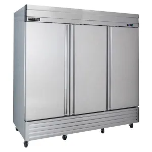 Maxx Cold - MVR-72FDHC V-Series 3 Door Reach-In Refrigerator. Bottom Mount. in Stainless Steel