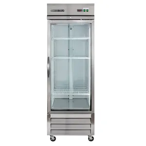 Maxx Cold - MXCR-23GDHC Single Glass Door Reach-In Refrigerator. 23 cu. ft. Storage Capacity. in Stainless Steel