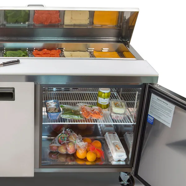 Maxx Cold - MXCR48SHC Two-Door Refrigerated Sandwich and Salad Prep Station. 12 cu. ft.. in Stainless-Steel