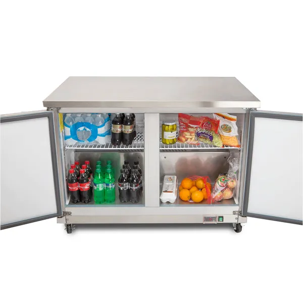 Maxx Cold - MXCR48UHC Double Door Undercounter Refrigerator. 12 cu. ft. Storage Capacity. in Stainless Steel