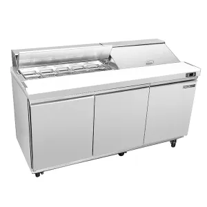 Maxx Cold - MXSR60SHC Three-Door Refrigerated Sandwich and Salad Prep Station. 17.83 cu. ft.. in Stainless Steel