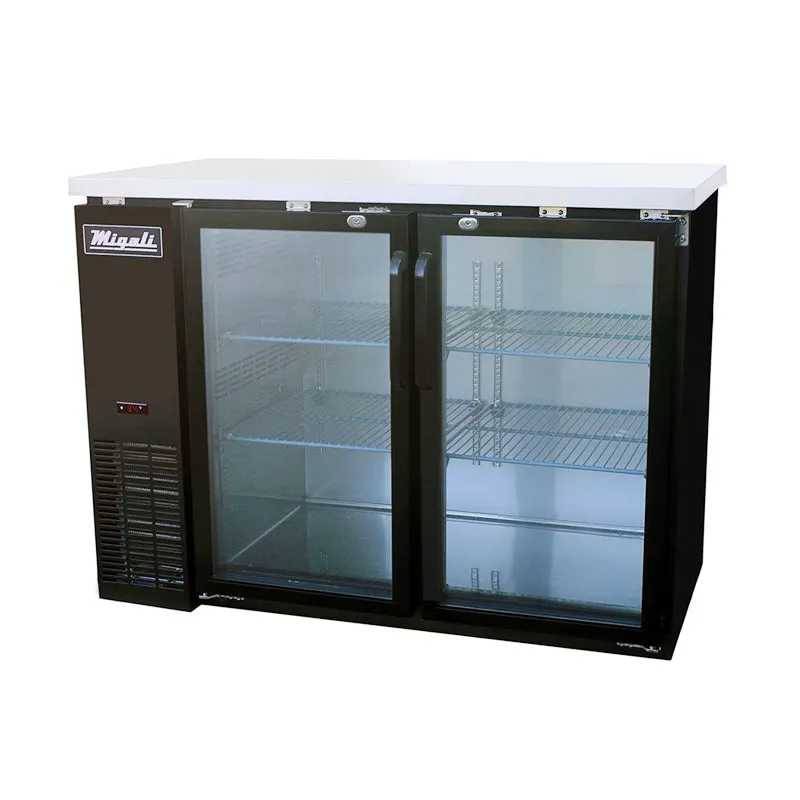 Migali - C-BB48G-HC. Commercial 48 2 Door Back Bar Refrigerator 11.8cu.ft.