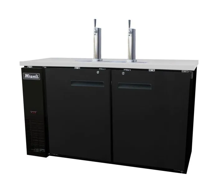 Migali - C-DD60-2-HC. Commercial 60 Direct Draw Beer Dispenser Cooler Beer Dispenser 15.8 cu. ft.