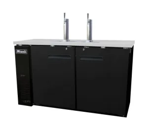 Migali - C-DD60-2-HC. Commercial 60 Direct Draw Beer Dispenser Cooler Beer Dispenser 15.8 cu. ft.
