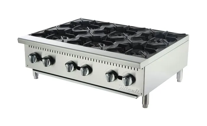 Migali - C-HP-6-36. Commercial 36 Hot Plate 6 Burner BTU140000