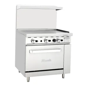Migali - C-RO-36G-LP. Commercial 36 Oven Range Griddle Liquid Propane BTU102000