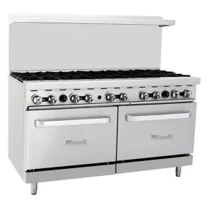 Migali - C-RO10B-NG. Commercial 60 Oven Range 10 Burner Natural Gas BTU305000