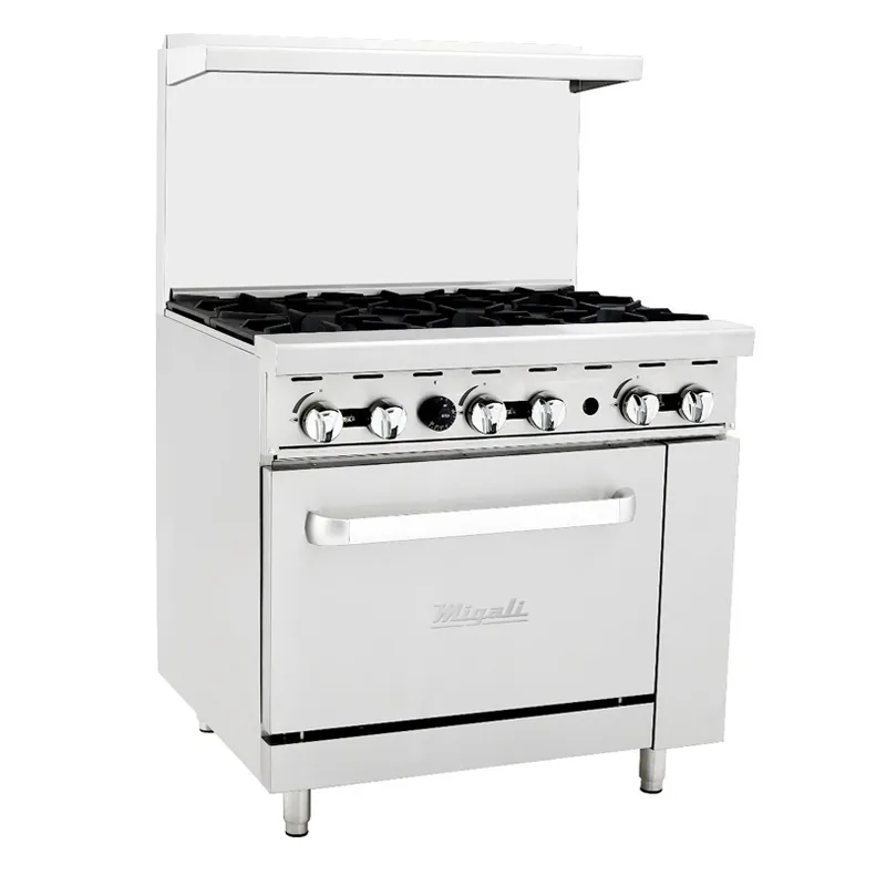 Migali - C-RO6B-LP. Commercial 36 Oven Range 6 Burner Liquid Propane BTU165000