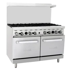 Migali - C-RO8B-NG. Commercial 48 Oven Range 8 Burner Natural Gas BTU227000