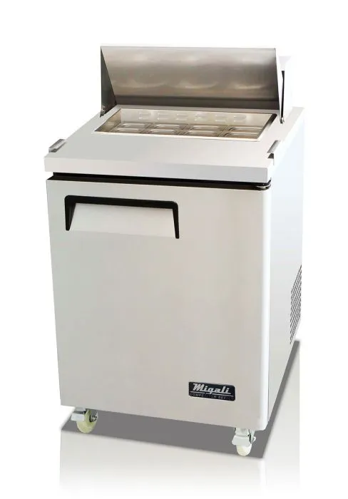 Migali - C-SP27-8-HC. 27 8 Pan Sandwich Salad Food Prep Table 6.5 cu. ft.