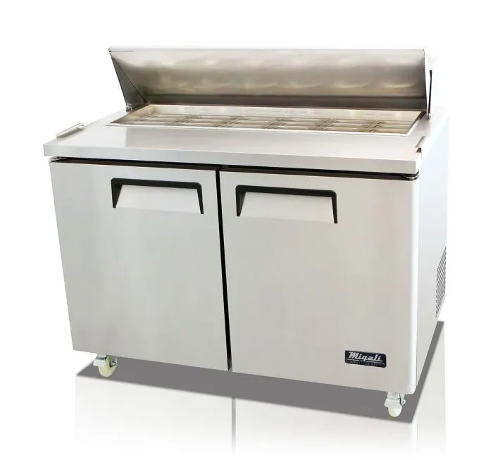 Migali - C-SP48-18BT-HC. Commercial 48 18 Pans Salad Sandwich Food Prep Table Refrigerator Big Top 12 cu. ft.