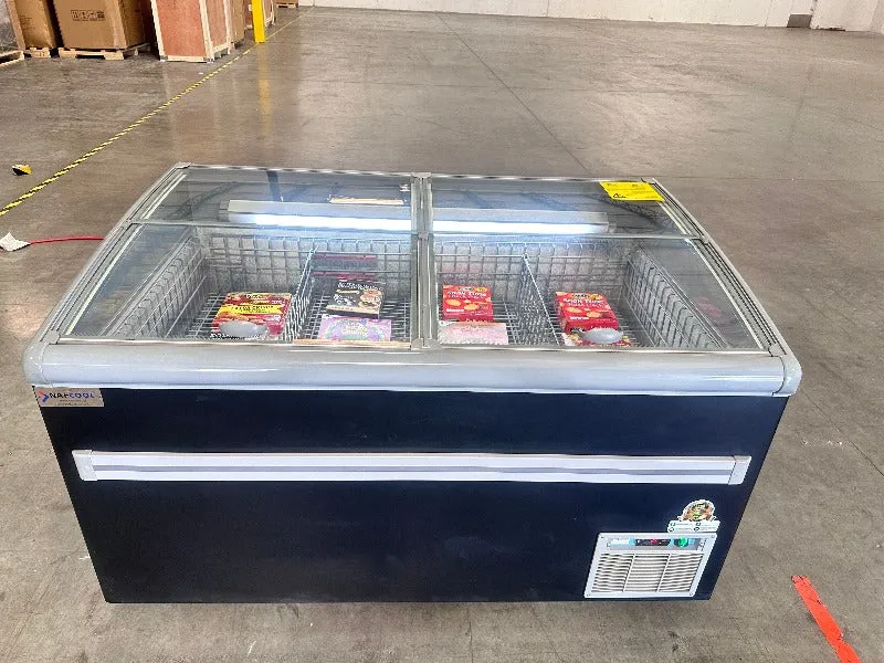 NAFCOOL - ZCD-L190. 68'' Glass Top Display Island Freezer