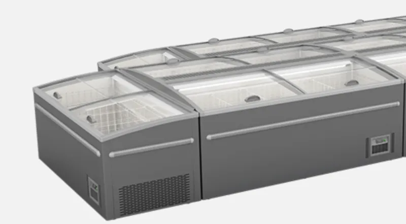 NAFCOOL - ZCD-L190. 68'' Glass Top Display Island Freezer