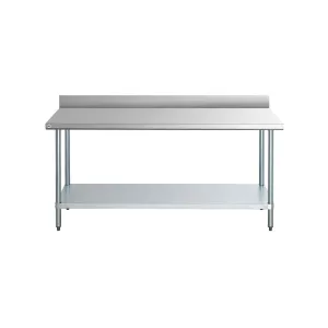 Omcan - 22079. Commercial 24 x 30 Stainless Steel Kitchen Work Table with 4 BackSplash 800lbs Light Duty