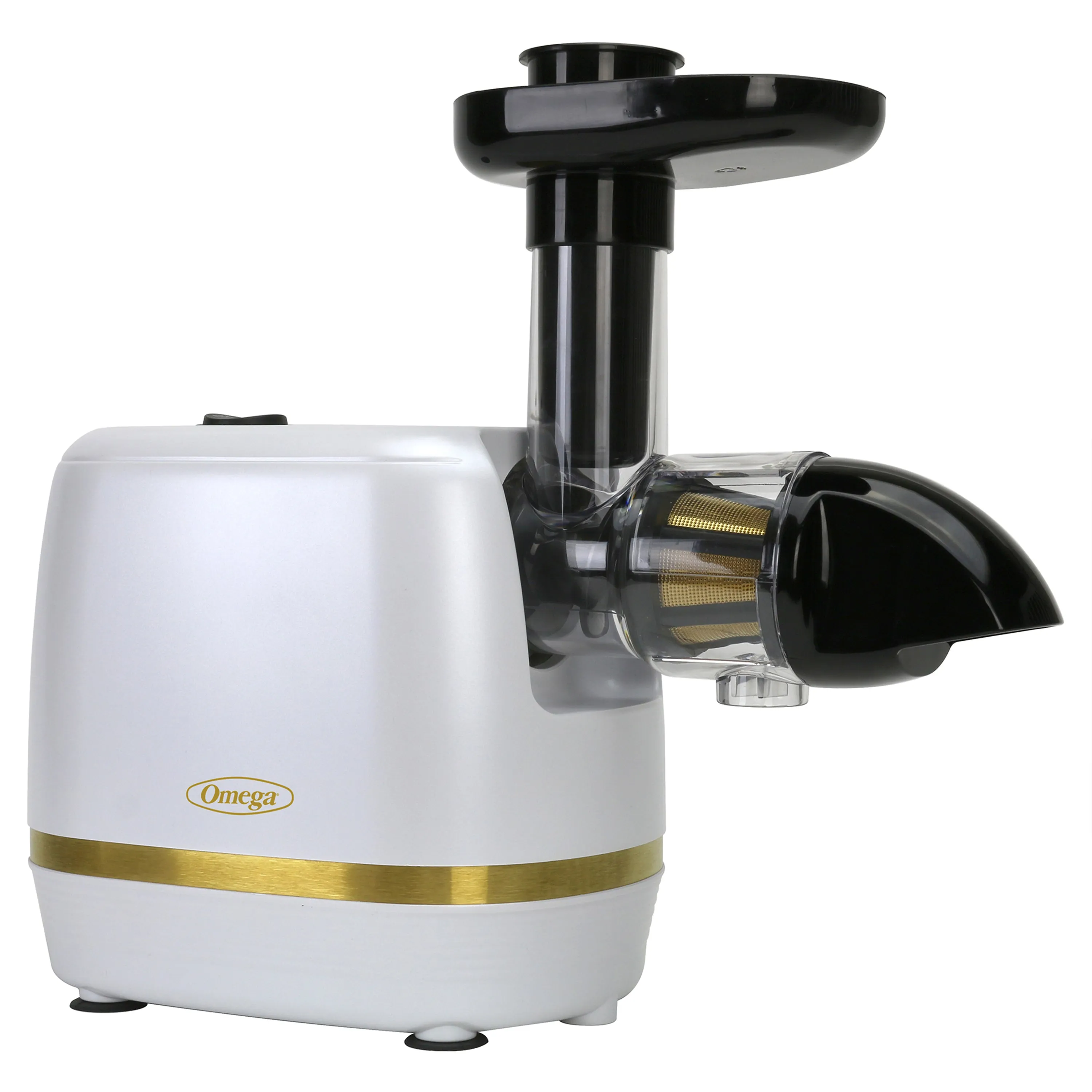 Omega - H3000RWH13. Omega Cold Press 365 Compact Masticating Horizontal Juicer. 150W Low-Speed 3-Stage Auger. in White