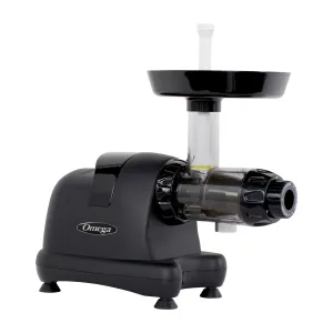 Omega - J8006HDBLK. Omega Ultimate Juicer and Nutrition System. Low-Speed Horizontal Juicer. in Matte Black