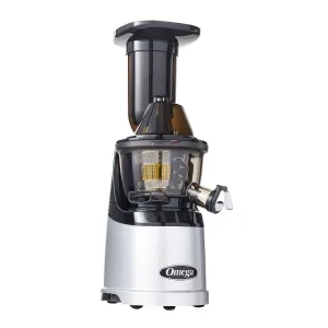Omega - MMV700S. Omega MegaMouth Compact Masticating Vertical Juicer. 240W Low-Speed Single Stage Auger. in Silver