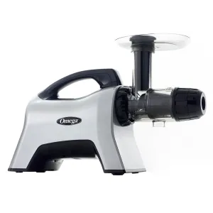 Omega - NC1000HDS. Omega Cold Press Masticating Horizontal Juicer with Nutrition System. 200W Low-Speed 3-Stage Augur. in Silver