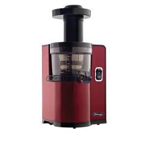Omega - VSJ843QR. Omega Cold Press Masticating Vegetable and Fruit Extractor. Vertical Low-Speed Juicer. in Red