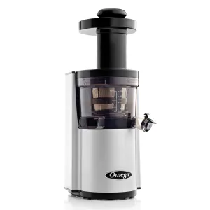 Omega - VSJ843RS. Omega Vertical Slow Masticating Juicer. Compact Design with Automatic Pulp Ejection. 43 RPM. 150-Watt. in Silver